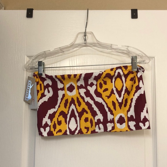 Garnet/gold game day strapless top & skirt - Picture 2 of 2